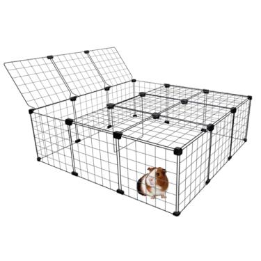 Imagem de Cercado Gaiola Pet para Porquinho da Índia 90x90cm com Teto 30cm Altura Tela Aramada Malha de 5cm (Branco)