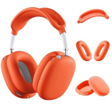 Imagem de Capa de silicone para fones de ouvido AirPods Max, capa para fones de ouvido antiarranhões/capa de fone de ouvido/capa para faixa de cabeça, acessórios 3 em 1, protetor de silicone para Apple AirPods