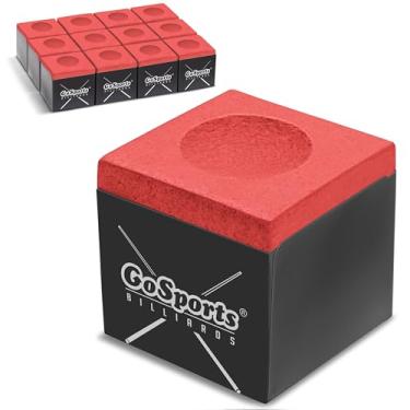 Imagem de GoSports Pacote com 12 cubos de giz premium para tacos de bilhar - giz vermelho para bilhar
