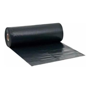 Imagem de Lona Plástica Preta 150 Micras Obras Construção Pintura 10x50 / 50x10 