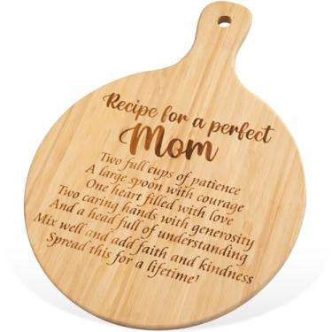 Imagem de Tábua de cortar presentes para mãe de filha filho 35 x 26 centímetros tábua de corte de madeira de bambu personalizada tábua de grelha presente de dia das mães para mulheres, esposa, avó, aniversário