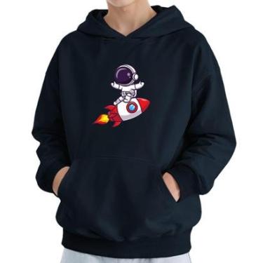 Imagem de Moletom Infantil Canguru Menino Algodão Estampa Foguete-Masculino