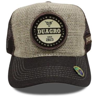 Imagem de Boné Country Trucker Aba Curva Marrom Bege Alto Relevo Lifestyle Duagr