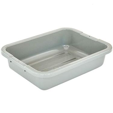 Imagem de Cambro 21157CBP180 Cambox 53,3 cm x 38,1 cm x 17,8 cm Caixa de ônibus de plástico de polietileno cinza claro com fundo canelado