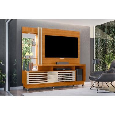 Imagem de Home Theater Frizz Plus para TV de até 60 polegadas (com rodízios) - Cinamomo / Off White - Madetec