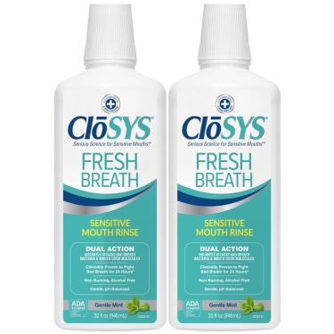 Imagem de Enxaguante bucal CloSys Sensitive 946 ml, pacote com 2 unidades, sem álcool