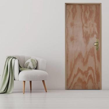 Imagem de Kit Porta de Madeira 210x70cm Batente 11cm Fechadura Taco de Golf Banheiro Mescla Lisa Hale