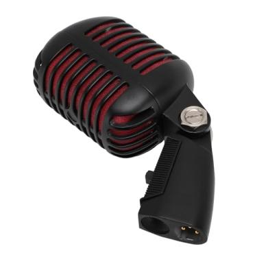 Imagem de Microfone Dinâmico de Estilo retrô Clássico Com Rack de Auto -tensionamento para Performances de KTV (Preto)