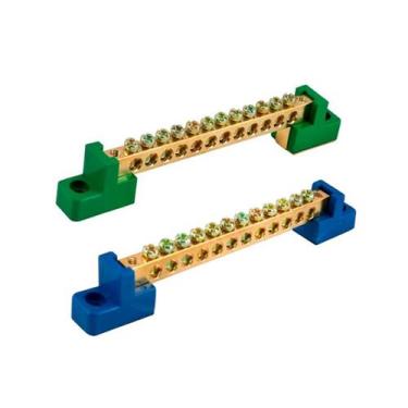 Imagem de Kit Barramento 1 Neutro E 1 Terra 12 Borne Furo Fix Parafuso - ATMX