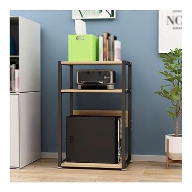 Imagem de Suporte de impressora de mesa removível para escritório 3 camadas para máquina de fax scanner prateleira de sala de estar com pés antiderrapantes prateleiras de impressora (cor: D) (E) (C)