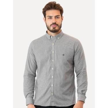 Imagem de Camisa Dudalina Masculina Slim Superfine Cotton Vichy Preta-Masculino