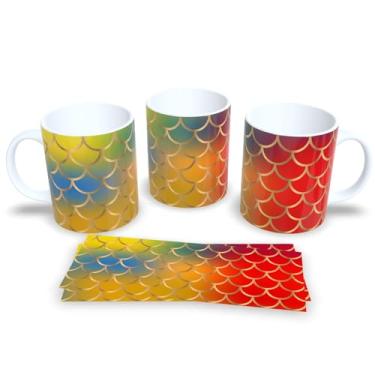Imagem de Caneca Escamas de Sereia – Brilho Mágico e Colorido (Mod.32)