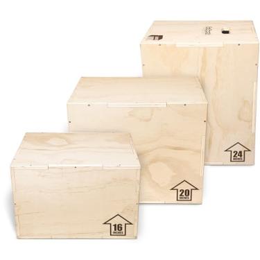 Imagem de GoSports Caixa de lançamento fitness 3 em 1 com altura ajustável Plyo Jump Box para exercícios de todos os níveis de habilidade