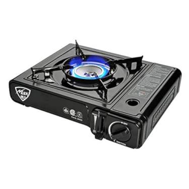 Imagem de maxsun Fogão a gás Max MS-2500 (preto), 8000 BTU, fogão de acampamento, com estojo de transporte