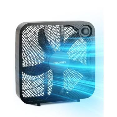 Imagem de PELONIS Ventilador de caixa de 3 velocidades PFB50A2ABB-V para circulação de força total com ar condicionado, preto, novo modelo 2020