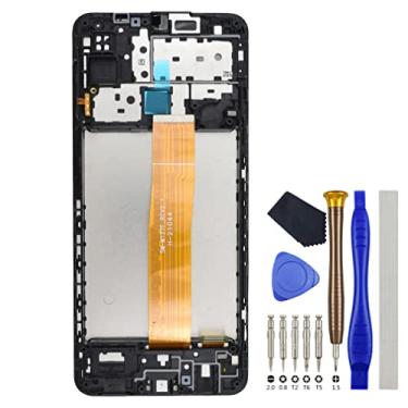 Imagem de Substituição de montagem de tela sensível ao toque de digitalizador LCD completo para Samsung Galaxy M12 SM-M127F com moldura de tela e kit de ferramentas preto de 6,5 polegadas