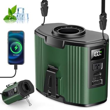 Imagem de (Refrigeração de 40 horas) Ventilador de cintura portátil recarregável, alta velocidade de 17.000 RPM, ventiladores e cordão pessoais vestíveis de 10 velocidades, ventiladores de pescoço portáteis 3