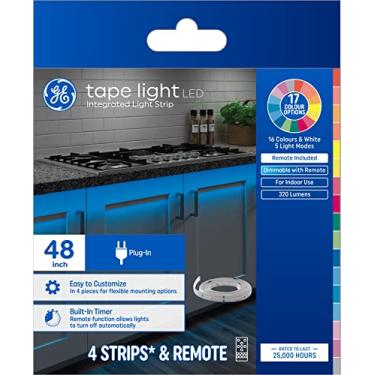 Imagem de GE Lighting Kit de luz de fita plug-in LED RGBW que muda de cor, 30 cm, 3 Watts, pacote com 4