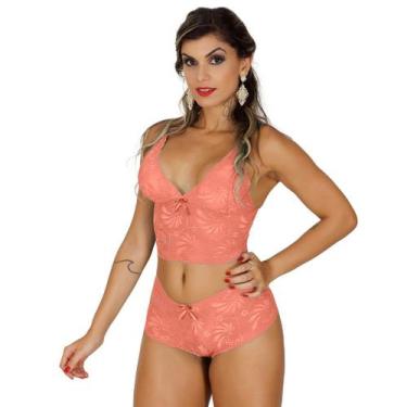 Imagem de Conjunto Sem Bojo Rendado Vamp Calesson Cropped Sensual Lingerie Linha