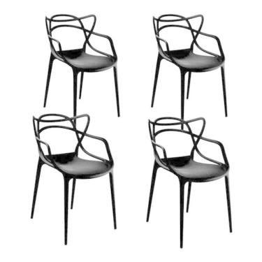 Imagem de Conjunto Com 4 Cadeira Allegra Solna Masters Pretas
