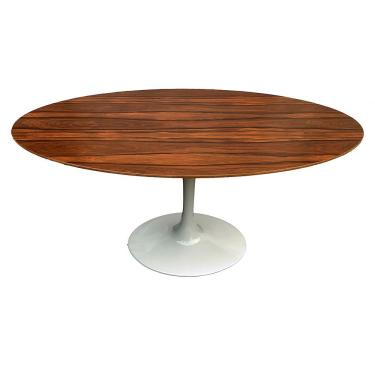 Imagem de Mesa Saarinen Oval Pau Ferro 198x122cm - Base Branca