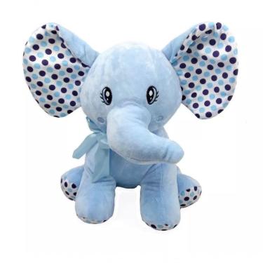Imagem de Elefante Pelúcia Azul 26 Cm Altura Fofinho