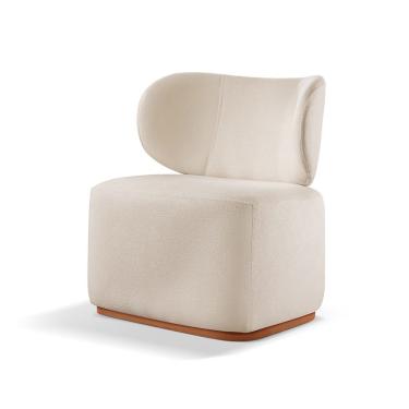 Imagem de Poltrona Para Sala De Estar Moderna Sun Bouclé Nude 400