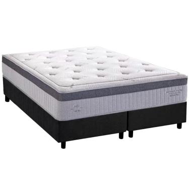 Imagem de Cama Box King Com Colchão Herval C1663 Molas Ensacadas 193x203x75cm Ms Suede Preto