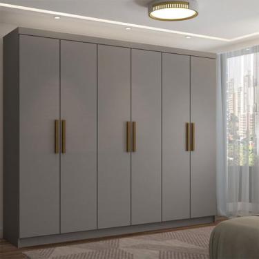 Imagem de Guarda-Roupa Casal Odisseia 6 Portas 2 Gavetas Onix - Panorama Móveis,