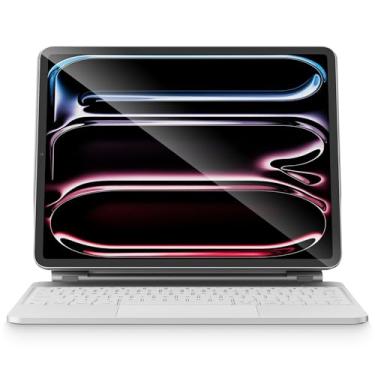 Imagem de pekarejue Capa Magic Keyboard Para Ipad Pro 13 Polegadas (M4) 2024: Trackpad Multitoque Inteligente, Retroiluminação Rgb, Fileira De Funções, Branco-Sujo