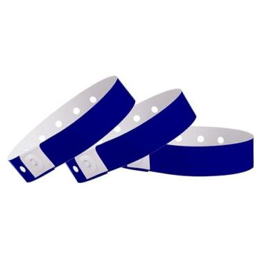 Imagem de Pulseiras de plástico azul marinho 500 Wristco para eventos – uso prolongado, encaixe seguro evita a reutilização – Pulseiras de grau premium para identificação hospitalar e médica, festa e
