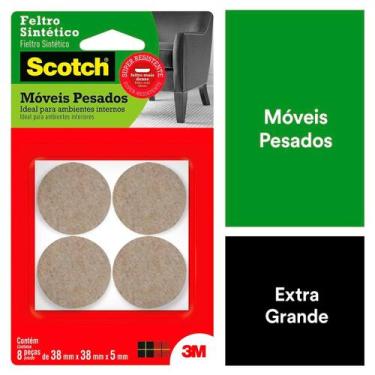 Imagem de Feltro Sintético Marrom Redondo Grande Móveis Pesados Scotch