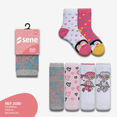 Imagem de Kit Meia Kids Revenda 6 Pares Algodão Tam. 21 À 24 - LariBabyPelucias,