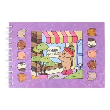 Imagem de Caderno Colorir Ursinhos Capa Dura Hologr�fico Fofo Espiral desenhos fofos ursos, com folha acetato (ROSA)