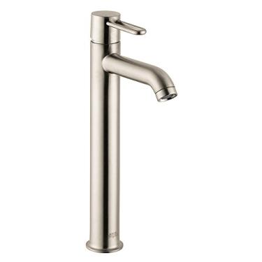 Imagem de AXOR Uno Modern Upgrade Polido à mão 1 Alça 1 Torneira de pia de banheiro de 35,5 cm de altura em níquel escovado, 38025821