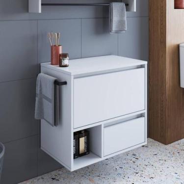 Imagem de Gabinete de Banheiro Suspenso 60cm com 1 Nicho 1 Toalheiro 1 Porta e 1