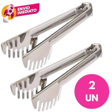 Imagem de Kit Pegador Serrilhado Universal 20Cm Em Aço Inoxidável Multiuso Massa
