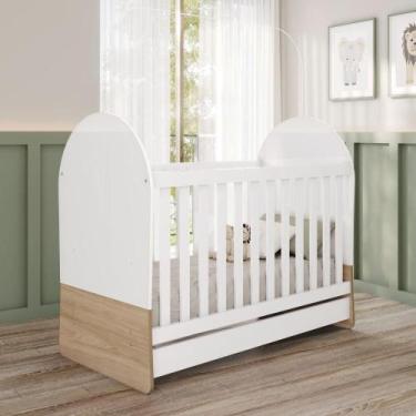 Imagem de Berço Mini Cama 3 em 1 Mdf/mdp Magia Branco/Marrom - Henn