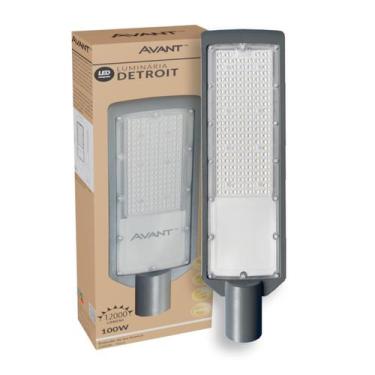 Imagem de Kit 2 Luminaria Publica Poste 100w Branco Frio 6500K IP66 Bivolt - Ava