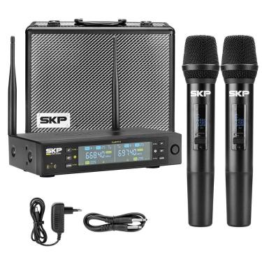 Imagem de Microfone Sem Fio Duplo Uhf Com Display 600 Canais Skp Pro