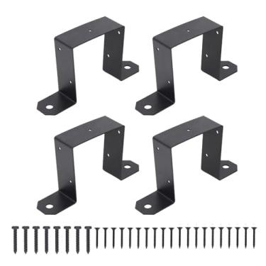 Imagem de Jiawu 4pcs Strap Post Post Suportes, Braçadeira Resistente para Postes de Cerca de Deck de Madeira para Montagem de Gazebo de 4x4 Suportes para Canos de água, Corrimãos de Varanda