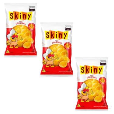 Imagem de Kit 25 Salgadinho de Milho Skiny sabor Natural 35g clássico