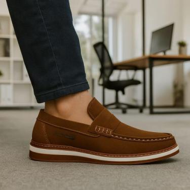Imagem de Sapato Mocassim Dockside Couro Masculino Macio - Schiareli, Rato, 41