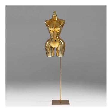 Imagem de Manequins de varejo plus size europeus americanos, altura removível e ajustável de 63 a 86,6 polegadas, manequim galvanizado(Gold)