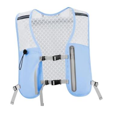 Imagem de IEUDNS Colete de hidratação para corrida, mochila portátil para mulheres e homens, colete de hidratação de grande capacidade, bolsa esportiva para trilha, Azul