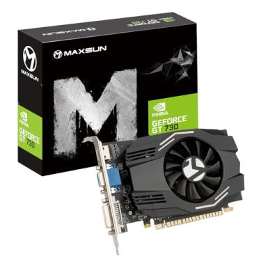 Imagem de maxsun Placa de vídeo GeForce GT 730 2GB GPU para computador PC GDDR3 PCI Express DVI-I, HDMI, VGA 4K Multi Screen