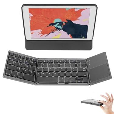 Imagem de Teclado Sem Fio Dobrável Com Touchpad, Teclado De Viagem Dobrável De Bolso Recarregável Para iOS, Android, Windows
