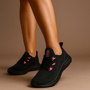 Imagem de Tenis feminino esportivo academia caminhada corrida confortável leve -