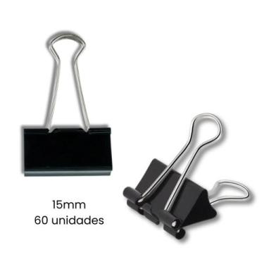 Imagem de Prendedor Clips Papel Grampo Presilha Binder 15mm Com 60un - Futuro