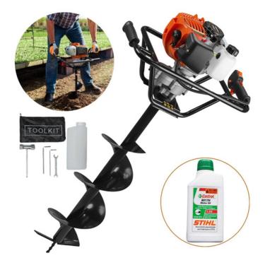Imagem de Perfurador De Solo Tekna Broca + 80x20 Ea52 + Oleo 2t Stihl